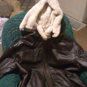 Bomber jacket and leather jacket with quilted lini